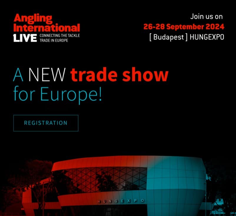 Promotieafbeelding voor de Angling International Live-beurs in Boedapest, Hongarije, gepland voor 26-28 september 2024, op HUNGEXPO. Sluit u aan bij enthousiastelingen en experts van over de hele wereld. Mis het niet: schrijf je nu in!